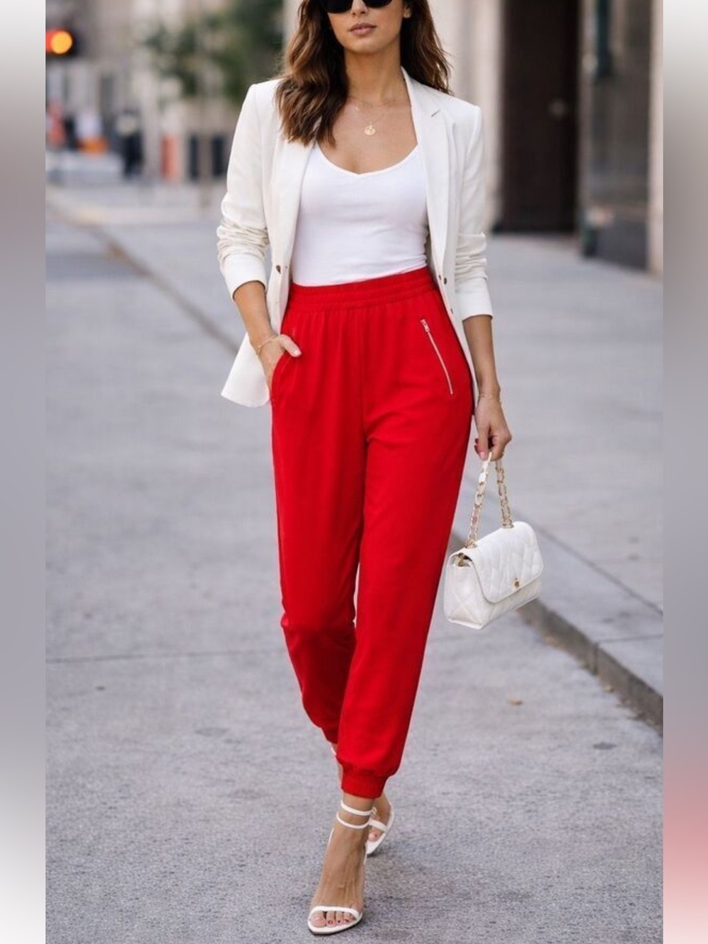 JCrew Scarlet Red Elastic-Waist Jogger Pants with zip pockets/ 4/ NWT